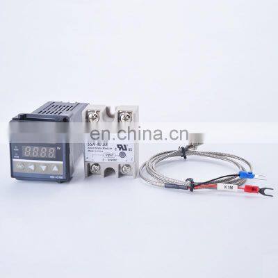Digital Temperature Controller,REX- C100 Controller Temperature Digital Thermostat+ 40DA SSR Relay+ K Thermocouple 1m Probe photo-3