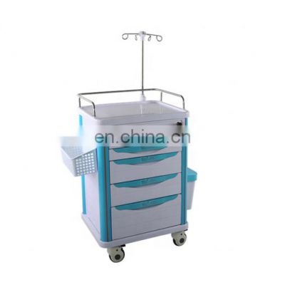 High quality ABS clinic trolley clinic cart for hospital using with noiseless casters