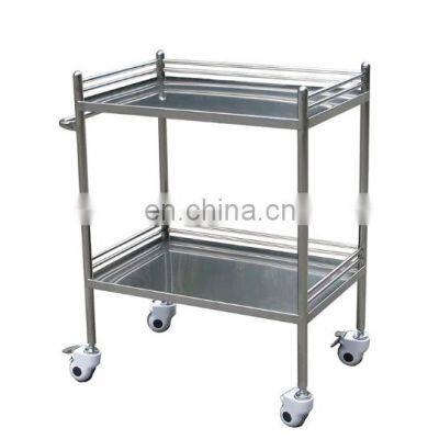 High quality stainless steel material instrument trolley medical instrument trolley for hospital and clinic