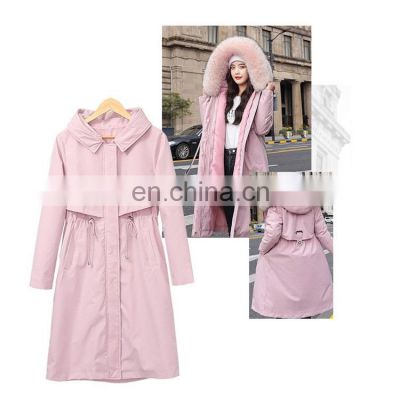 Winter new style Parkas cotton-padded jacket women Korean version long over-the-knee women's detachable plus fleece liner