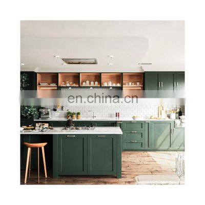 Light Green Luxury lacquer kitchen cabinet custom