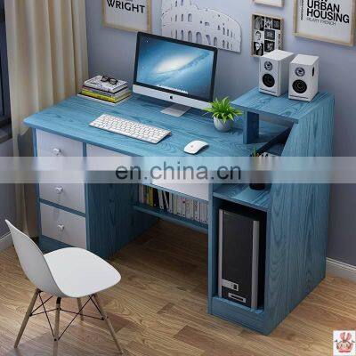 Cheap Modern Wooden Home Office Furniture Lamp Study Table Computer Desk With 2 Drawers photo-3