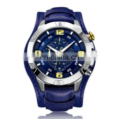 MEGIR ML2099G Men Quartz Watch Top Brand Luxury Gold Chronograph Date Military Sport Leather Band Male Clock