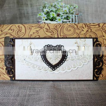 Wooden Laser Cut with Heart High Quality Ideal Products Wedding Cards