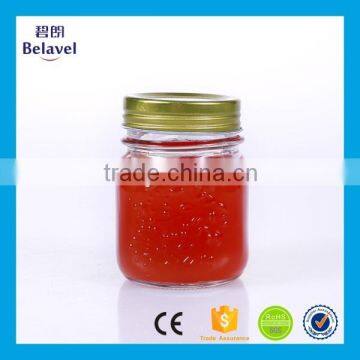 High quality 150ml glass masn jar food storage jar glass embossed jam jar