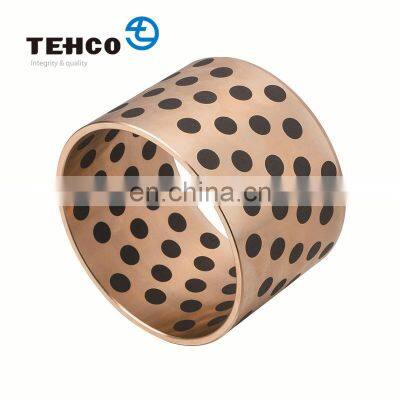 TEHCO Supplier Solid Lubricating Bushing Made of Copper Alloy and Graphite Sintered Oilless CNC Machining Ship Bushing.