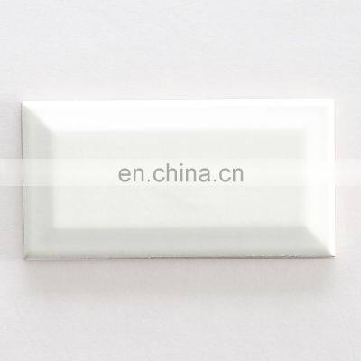 Cheap Bathroom Wall Backsplash Ceramic Subway Tile White Bevel photo-2