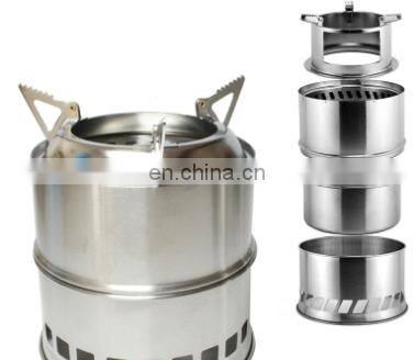 Outdoor Stainless Steel Rocket Stove Portable Windproof Wood Stove Camping Folding Stove photo-3