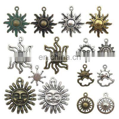 42pcs Charms Sun Cloud Antique Silver Color Mixed Pendants DIY Making Findings Tibetan Handmade Jewelry Findings