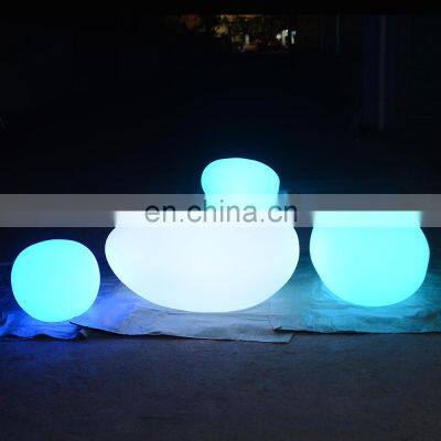 garden stone balls /16 color changing rechargeable 3D moon illuminated ball large stones decoration outdoor