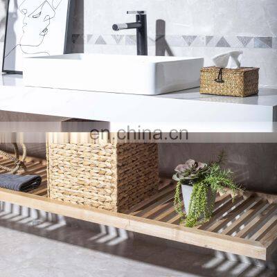 HBK Naturel Collapsable Changing Water Hyacinth Laundry Basket With Handle photo-3