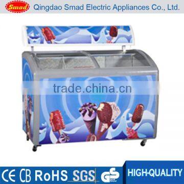 Commercial Curved sash door ice cream continuous freezer with ETL certificate