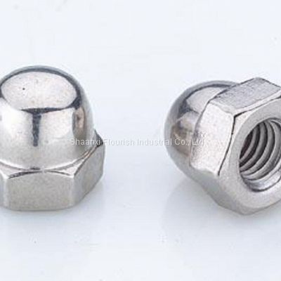 Threaded Hexagon Lock Nut Stainless Steel / Carbon Steel Made For Construction Industry