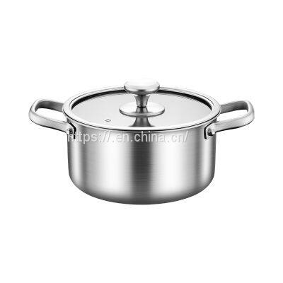 Stainless steel double-ear soup pot with three layers of steel