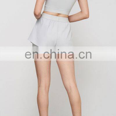 New Built In Bra Fixed Pads Short Sleeve Crop Top Women Workout Fitness Sports T-Shirt Elastic Bottom Slim Fit Yoga Gym Shirts photo-3