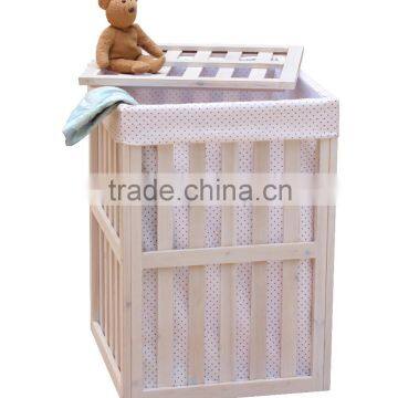 Wooden Laundry Hamper with Cotton Liner