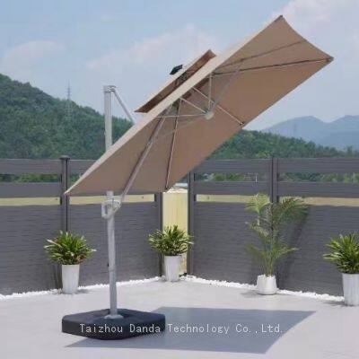 Outdoor Aluminum 3*3m Double Roof Umbrella With Side Stand Sunshade and Waterproof photo-2