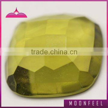 yellow square shape glass stone for ring