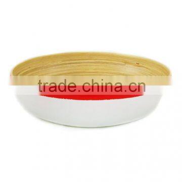 High quality best selling eco friendly two tone style spun bamboo red white bowl from Viet Nam