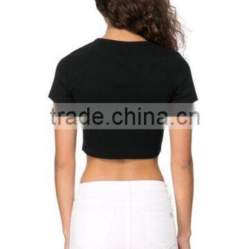 2015 China Manufacturer Customized Ladies Sexy Crop Tee Shirt Quality Choice photo-4