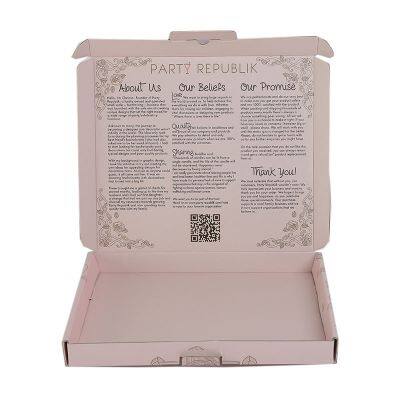 Pink Shipping Cardboard Carton Corrugated Beautiful Packaging Small Business Products Gift Mailer Boxes Delivery