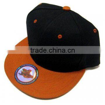 Wholesale Wool Blend Snapback Two-Tone Snap Back Hat Baseball-Black Orange