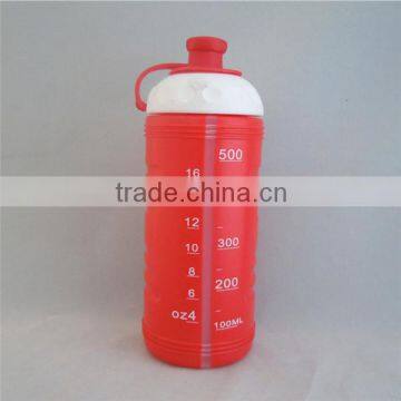 CHINA RED BPA FREE PE SPORTS BOTTLE WITH WATER LINE AND CAPS photo-4