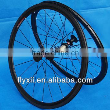 FLX-WS-CW03 Full Carbon 700C Road Bike Bicycle Clincher Wheelset 38mm : Rim + Spokes + hub + Brake Pads + QR skewers