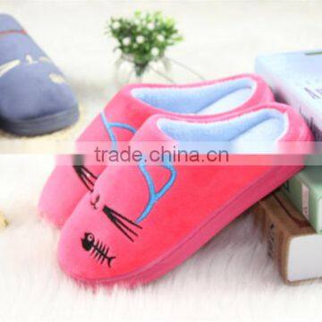 Cat Print Comfortable Quiet Warm Cartoon Indoor Slipper for Women Cute Winter Slippers photo-3