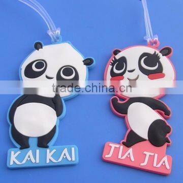 cute panda bear pvc suitcase bag name label tag with transparent strap