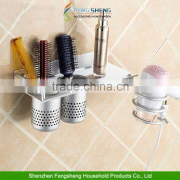Hair Dryer Storage Organizer Rack Comb Holder Wall Mounted Stand Bathroom Set