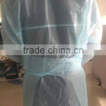 Disposable Waterproof CPE Gown Full Back Overhead Gown