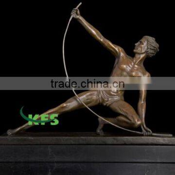 Bronze strong man sports statue