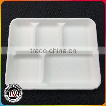 White bagasse food disposable container