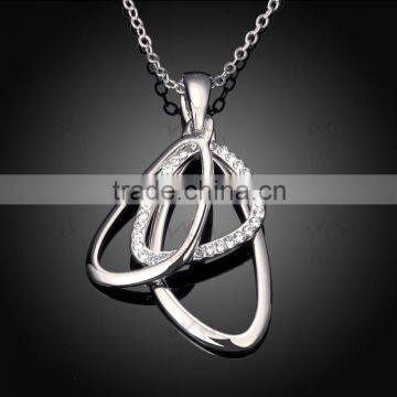 metal necklace vola shape specail design 18k white gold plated necklace