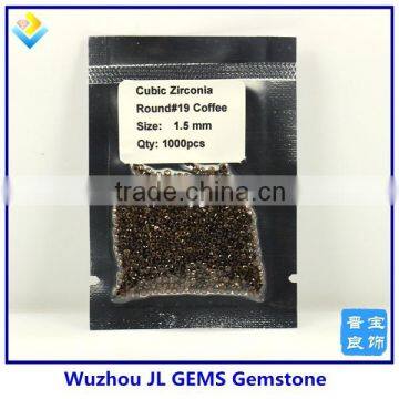 1.5mm coffee pefect cutting synthetic cubic zirconia wuzhou cz stone