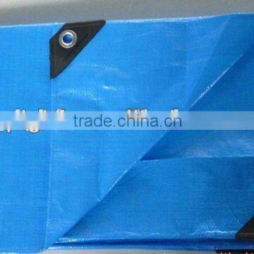 blue pe fabric with plastic corner ad eyelet