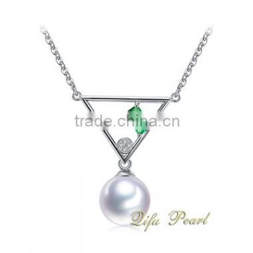 2015 Factory Direct Sale 14Carat White Gold Freshwater Pearl Necklace Jewelry Wholesale Necklace Mounting