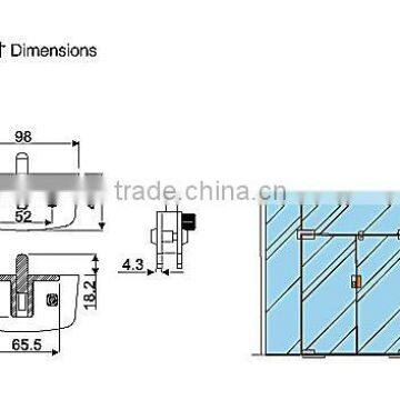 America V-55 Glass Cabinet Shower Door Clip