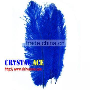 Top quality animal feather trimming ,Sapphire blue / cpbalt ostrich feathers for Carnivel Costumes decorations