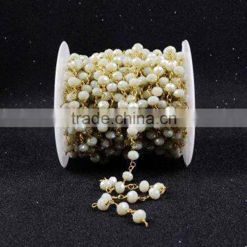 $4/meter by Trade Assurance- Yellow Green Citrine Topaz Crystal Quartz Beaded Chains for Necklace photo-5