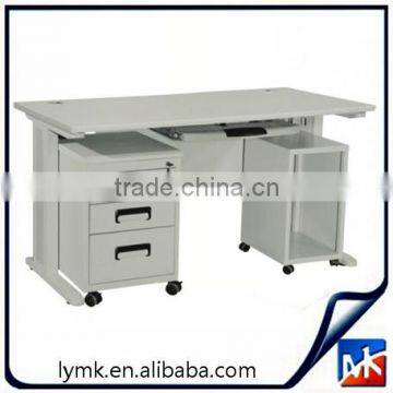 L shape high quality Metal office desk with wooden top