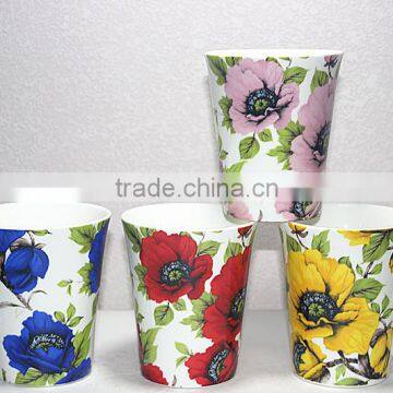 Best selling christmas ceramic mug tumbler with beautiful flower