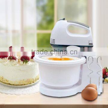 7 Speeds Hand Mixer with Rotational Plastic Bowl