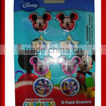 2015 8pcs shaped mickey erasers