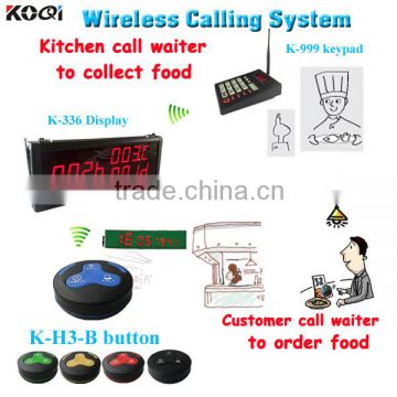 Wireless Call Button System For Restaurants K-336+K-999+K-H3-B