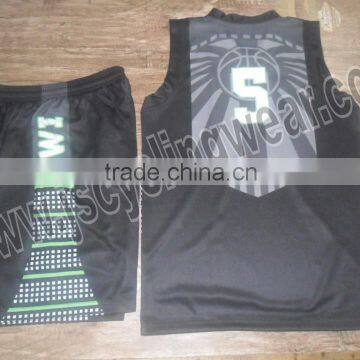 fully sublimated basketball uniforms with club name, player name and number