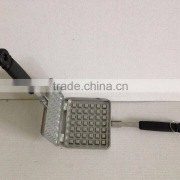 Aluminum Die Cast Non Stick Waffle Iron Maker on Camp Fire photo-3