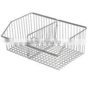 Chrome wire maxi basket - large - 420mm x 270mm x 160mm (DxWxH)- Chrome wire basket