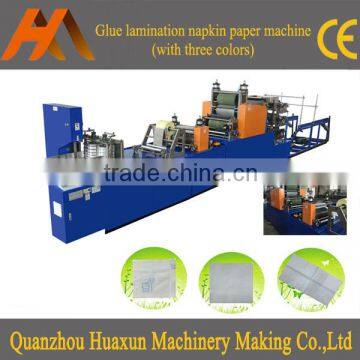 Automatic Printing Serviette Paper Restaurant Napkin Tissue Lamination Folding Machine